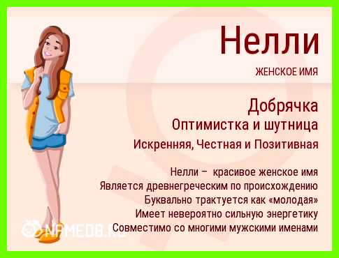 Значение имени нелля легким капризам, обаяния