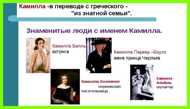 Камилла имя значение национальность Родителям не приносит особых
